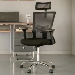 Silla De Oficina Presidente Ergonomus Delphi Silla de Escritorio Ergonomica Base Cromada Color Negro