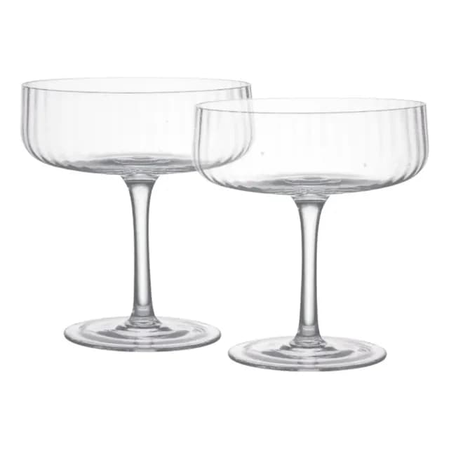 Set 2 Copas Labradas Danny Home Stripe Polar 220ml