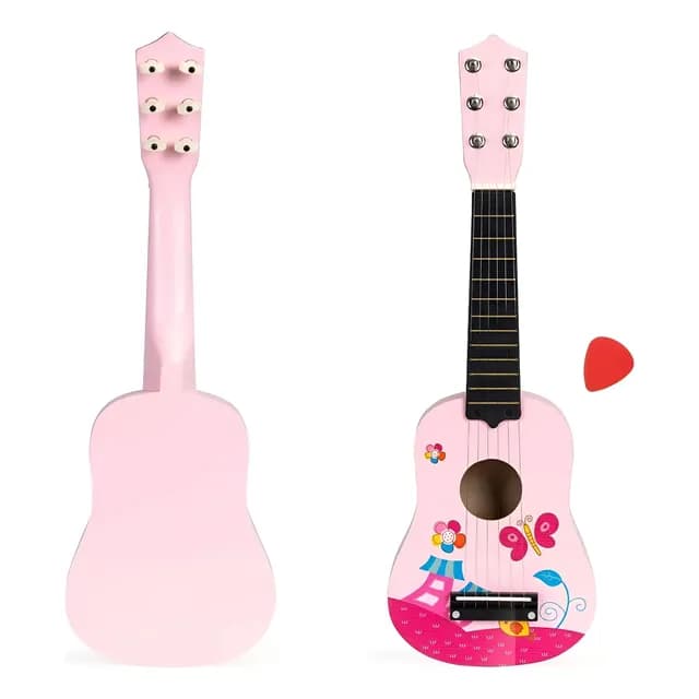 Guitarra Didactica De Madera Juguete Instrumental Para Ninos