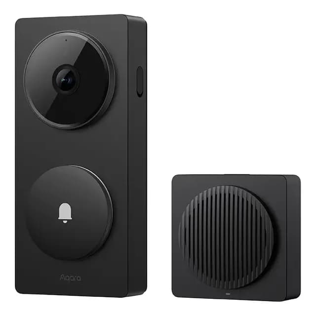 Timbre De Puerta Con Camara Smart Doorbell G410 Aqara Color Negro