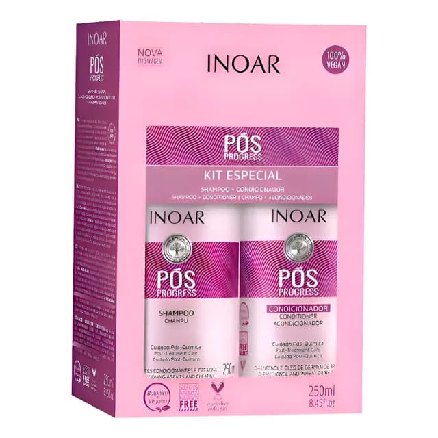 Inoar Pos Progress Shampoo Y Acondicionador 250 Ml C/u
