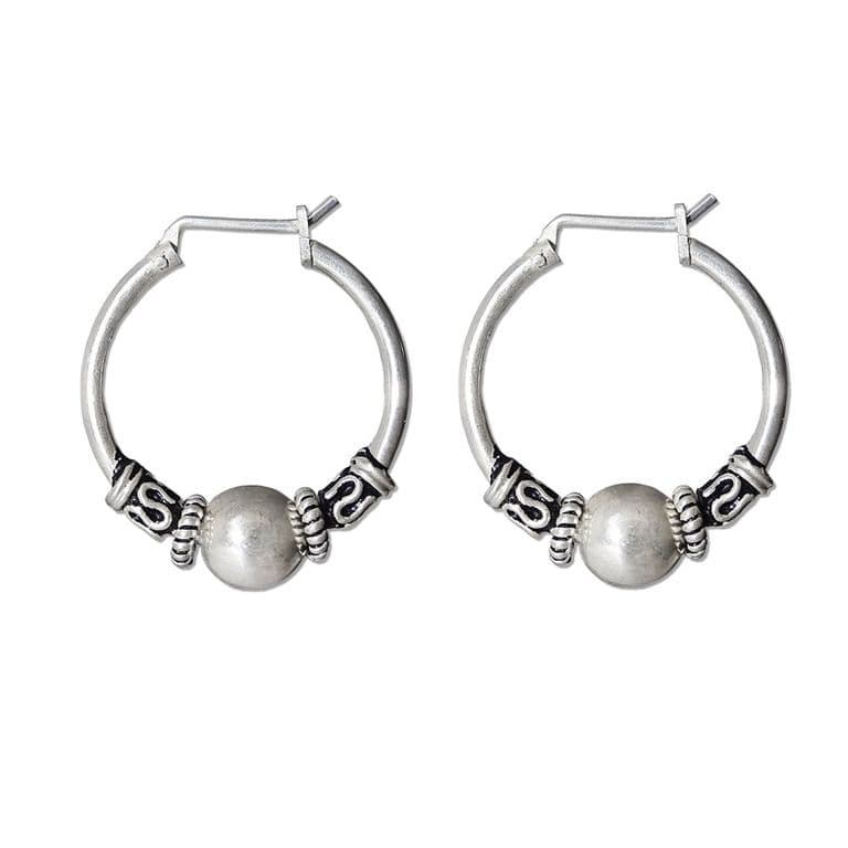 Aros Argollas De Plata Bali 16 mm Plateado TALLA UNICA