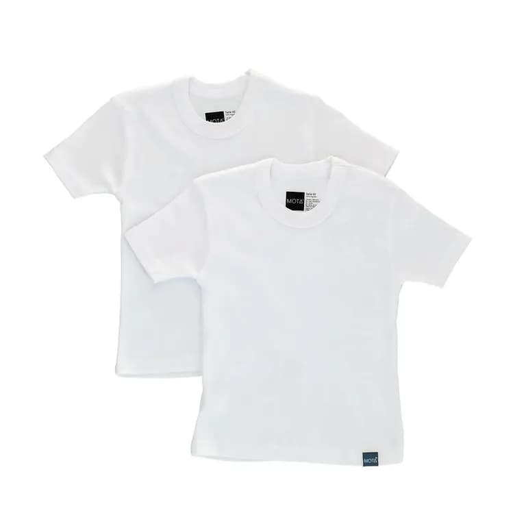 Camiseta manga corta algodon pack 2 Blanco 4