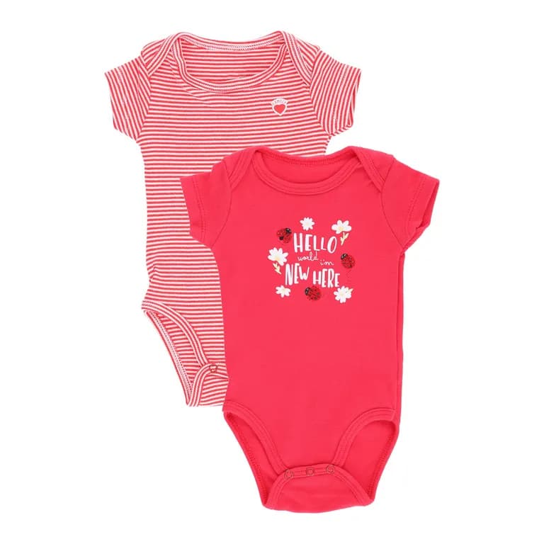 Body manga corta pack x 2 mt4746 Rojo 6-9 MESES