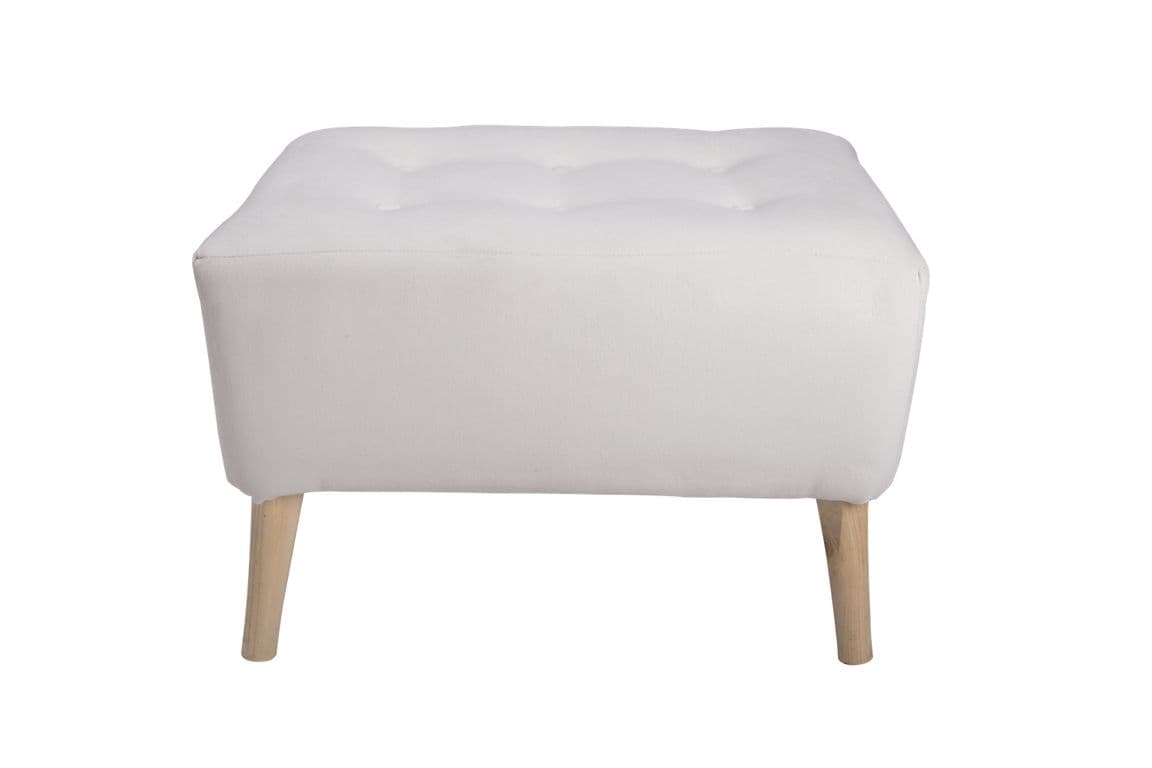 Pouf Petrum con Capitone Blanco 62x42x42 cm Maxima Design