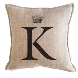 Cojin letras corona arena K - 45x45