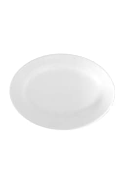 SET DE 6 AZAFATES OVALADOS DE PORCELANA BLANCOS 30CM STAR ROUND