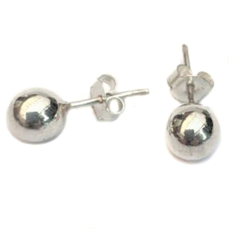 Aros Plata Esferas 8mm Plateado TALLA UNICA