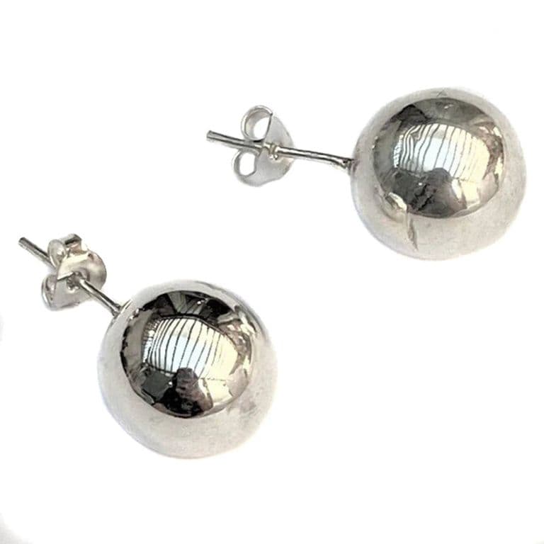 Aros Plata Esfera 12mm Plateado TALLA UNICA