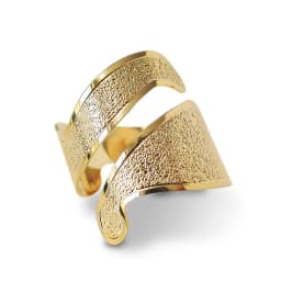 Anillo Satinado Calado Enchapado Oro 18K Dorado TALLA UNICA