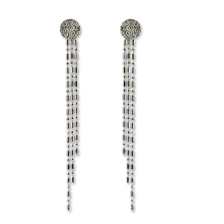 Aros Cadena Punto Coma Colgantes Plata Fina 925 Plateado TALLA UNICA