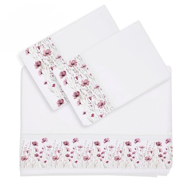 Juego de Sabanas Plaza Florcitas Rosa Super King