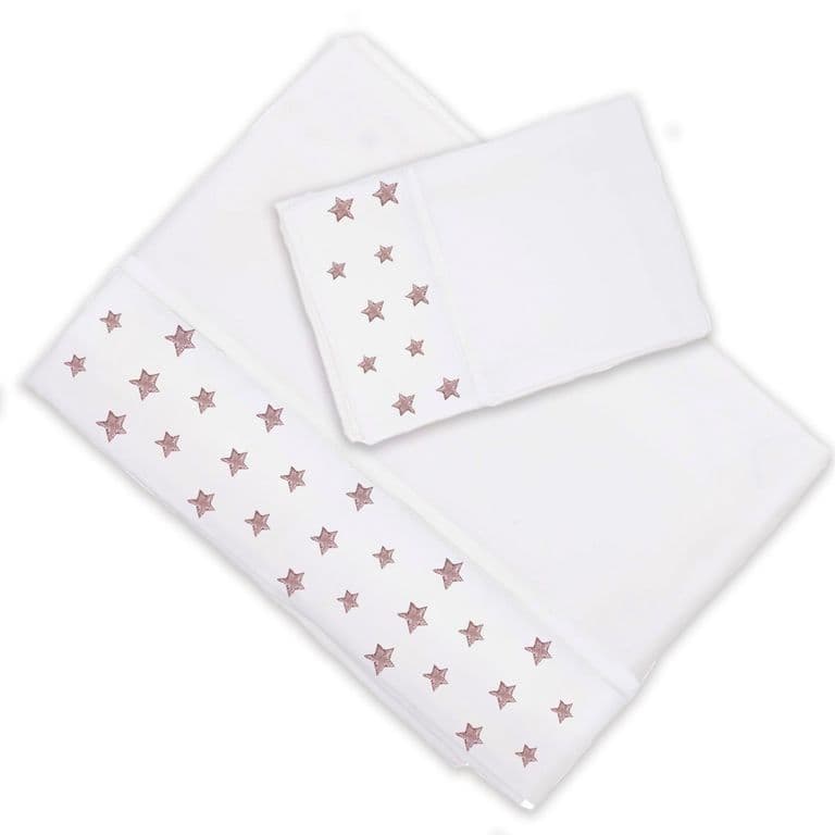 Juego de Sabanas Estrellas Rosa 1,5 Plazas