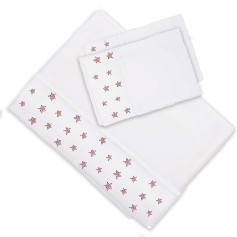 Juego de Sabanas Estrellas Rosa Super King