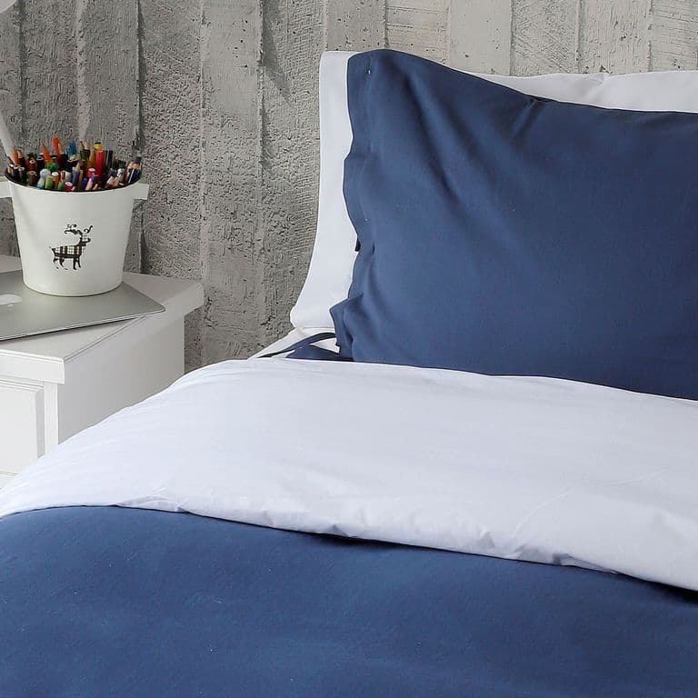 Cubreplumon Algodon 1 Plaza Azul Stonewash