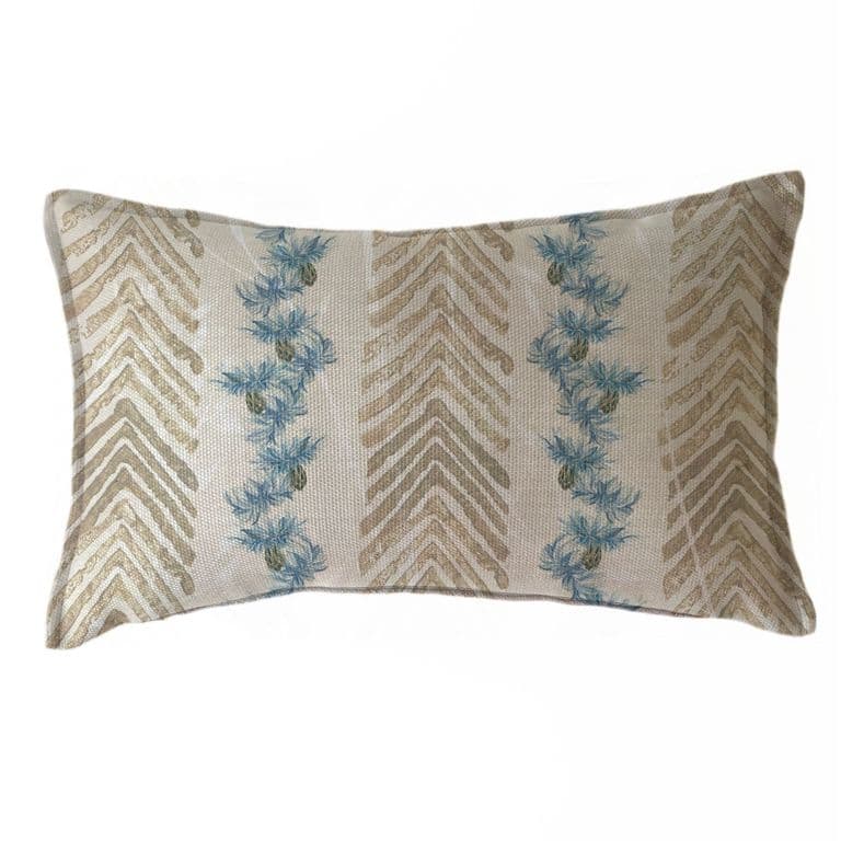 FUNDA COJIN MARISA ESPIGAS Y FLOR AZUL 50X30