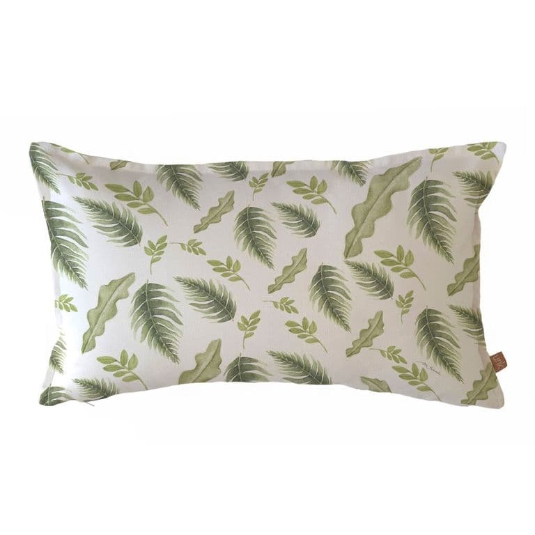FUNDA COJIN ALGODON PRIMAVERA VERDE 50X30