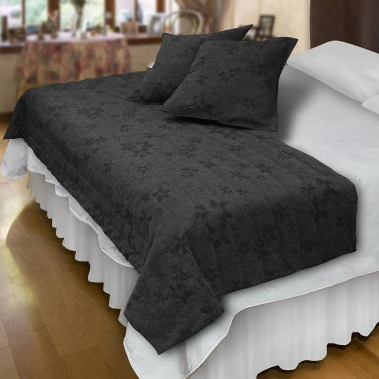 Piecera Con Fundas Victoriana Black Reversible Negro 1 PLAZA