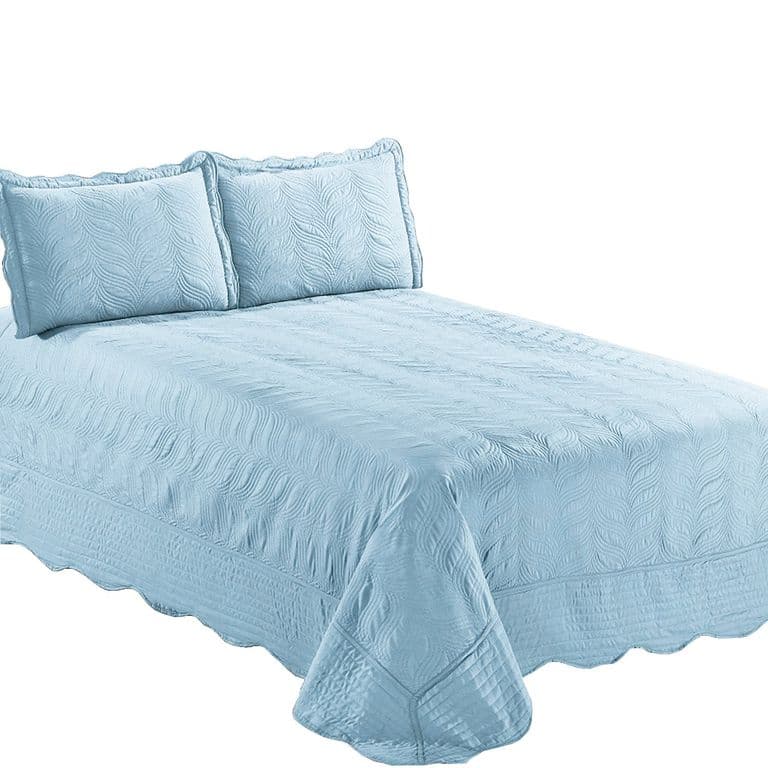 Quilt Bordado King Versailles Aqua