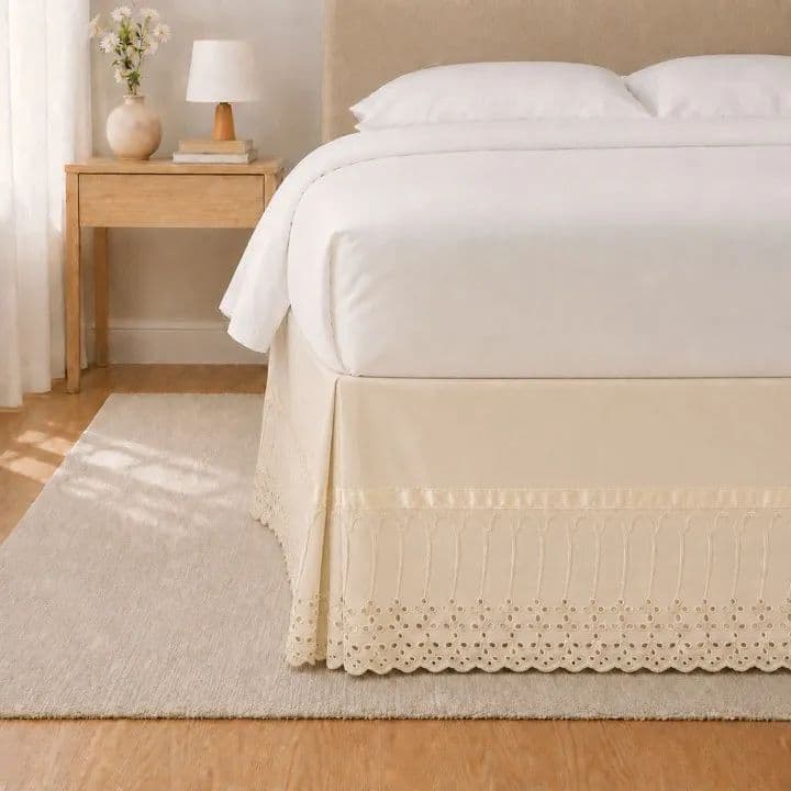 Faldon 144 hilos Broderie Amanda 1 Plaza Crudo