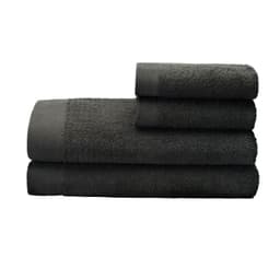 Set 2 toallas mano y 2 toallones Elegance grafito, 100% alg, 550 gr/m2