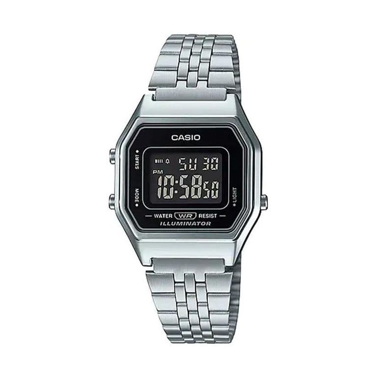 Reloj Digital Mujer LA-680WA-1B Plateado TALLA UNICA
