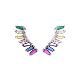 Aros Trepador Circon Colores Plata 925 Plateado TALLA UNICA