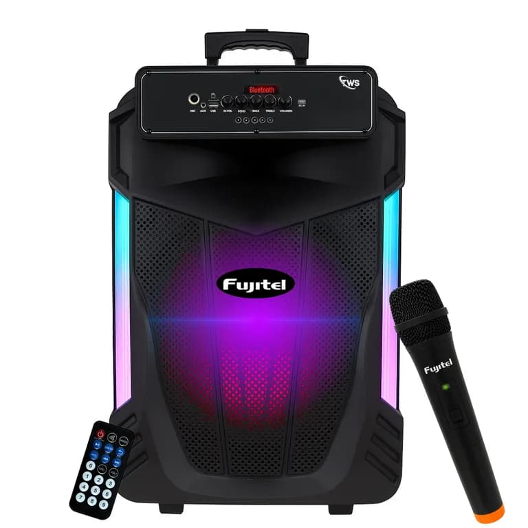 Parlante Karaoke de 15 RGB Recargable + Microfono Inalambrico BT15L