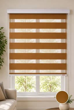 Cortina Roller Duo Zebra Dia y Noche 180X220 Madera