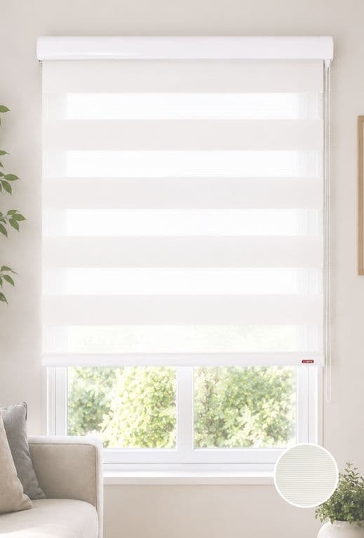 Cortina Roller Duo Zebra Dia y Noche 165X240 Perla
