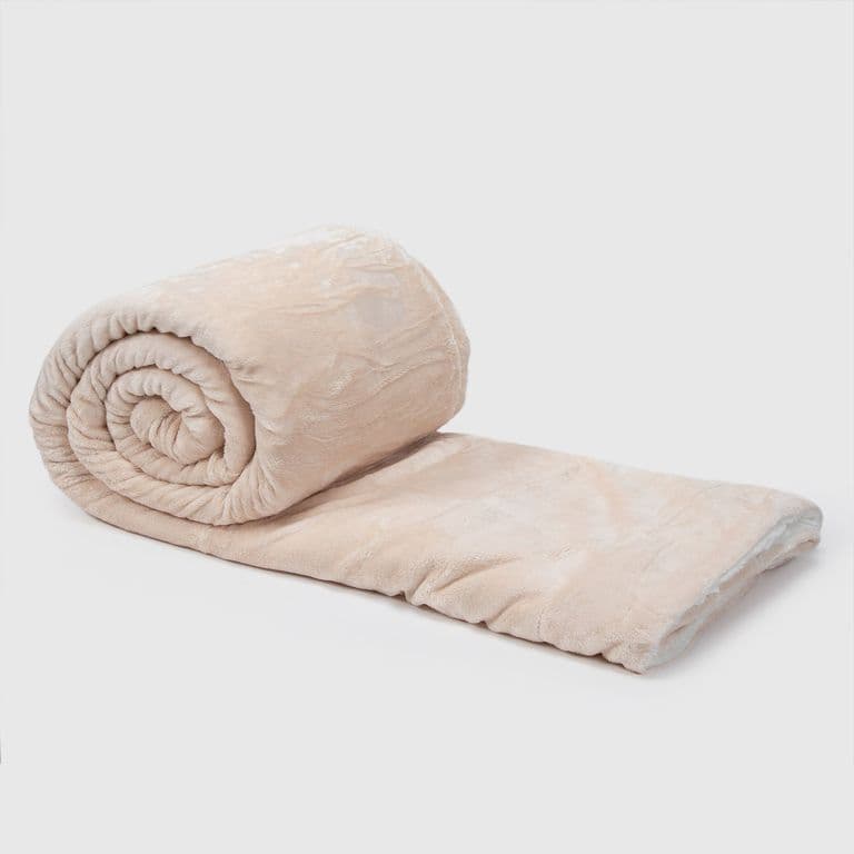 Manta Frazada Sherpa Polar Franela Crema King
