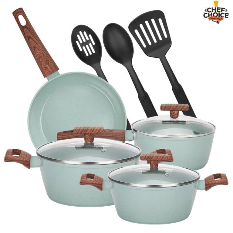Bateria de Cocina de Aluminio 10 Piezas Color Verde Agua