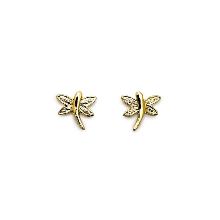Aros Libelula Enchapado Oro 18K Dorado TALLA UNICA