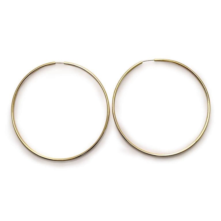 Aros Argolla 75mm Enchapado Oro 18K Dorado TALLA UNICA