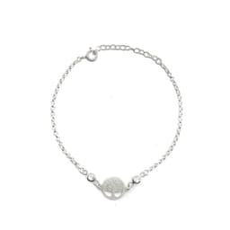 Pulsera Arbol De La Vida Circon Blanco Plata Fina 925 Plateado TALLA UNICA
