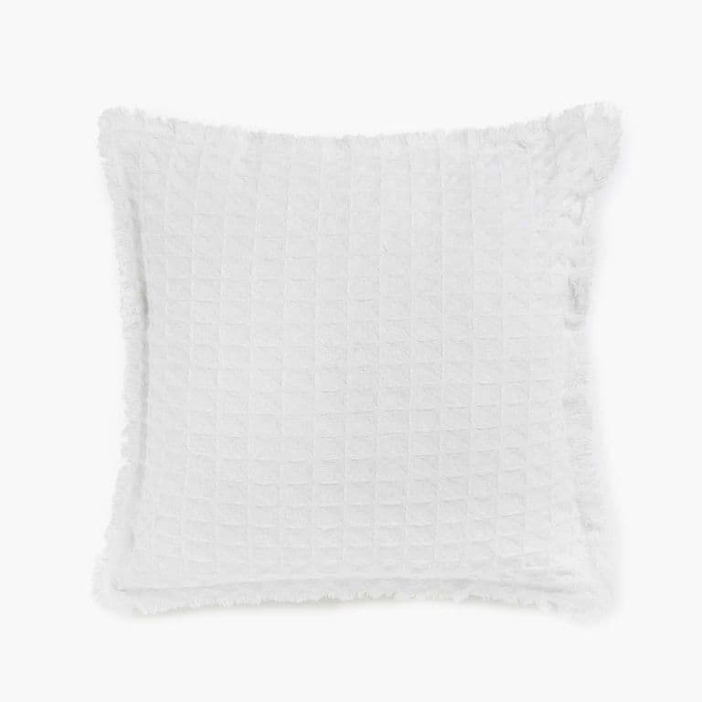 Funda Cojin Algodon Panal 60x60 Blanco