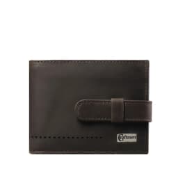 Billetera con lengueta 100% cuero natural cafe Cafe ...