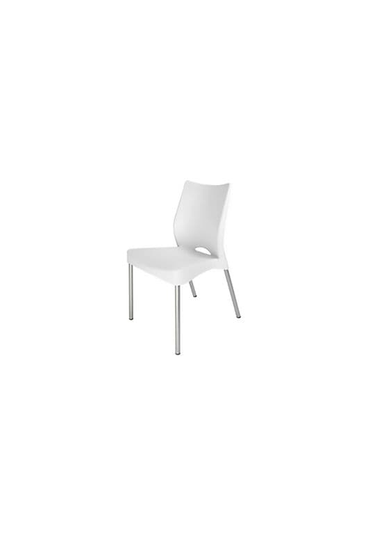 Silla Plastica Blanca Con Patas Metalicas Y Filtro Uv