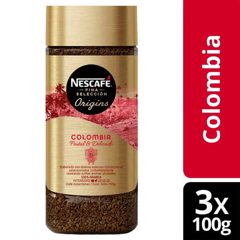 Cafe Nescafe Fina Seleccion Colombia 100g Pack X3
