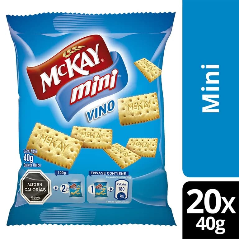 Galleta Mckay Mini Vino 40g X20 Unidades