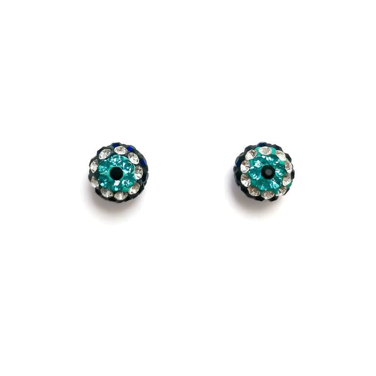 Aros Ojo Turco Bola 9mm Plata Fina 925 Plateado TALLA UNICA
