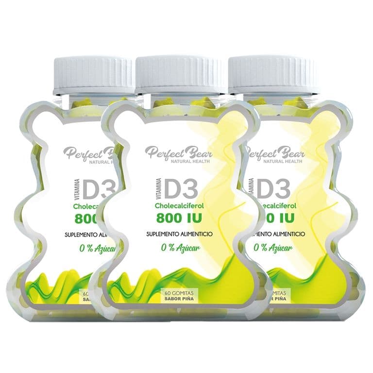 Vitamina D3- 800 IU- Gomitas Sin Azucar 3 MESES
