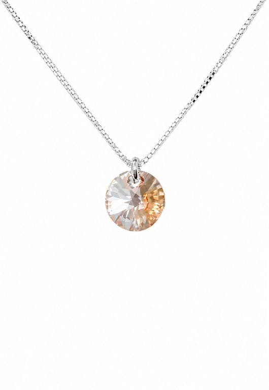 Collar Punto De Luz Plata 925 creado con cristales de Swarovski Golden Shadow Beige TALLA UNICA