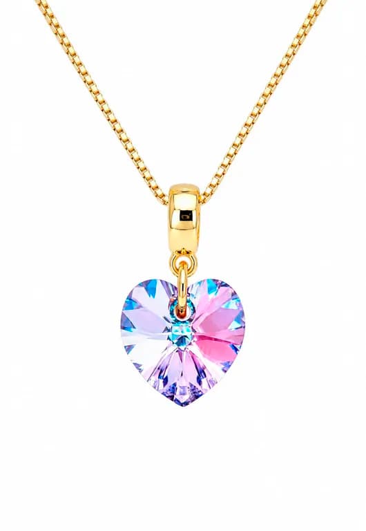 Collar Romance Gold 24K creado con cristales de Swarovski Vitral Light Violeta TALLA UNICA