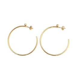 Aros Argollas Circon 44mm Enchapado Oro 18K Dorado TALLA UNICA