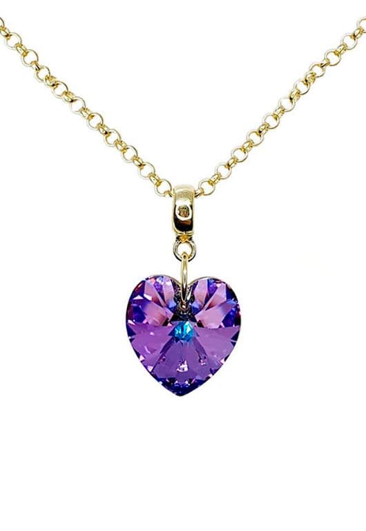 Collar Gran Romance Gold 24K creado con cristales de Swarovski Vitral Light Violeta TALLA UNICA