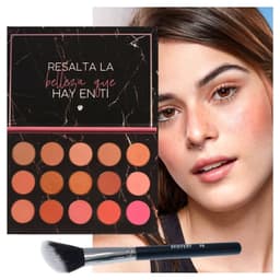 SET PALETA DE RUBORES Y BROCHA PROFESIONAL