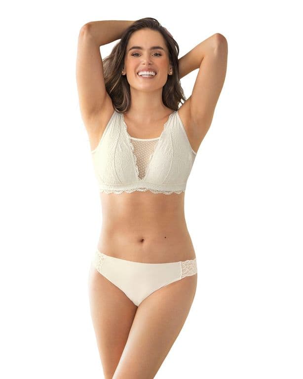 Calzon Colaless Invisible con Encaje en Cintura 012968 Crema S