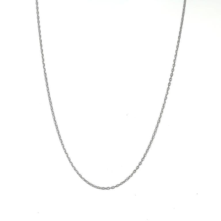 Cadena Eslabon 2x1mm Limada 50cm Plata Fina 925 Plateado TALLA UNICA