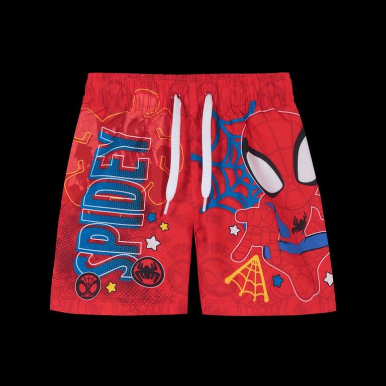 Traje de Bano Bebe Nino Short Spidey Rojo. Rojo 9-12 MESES